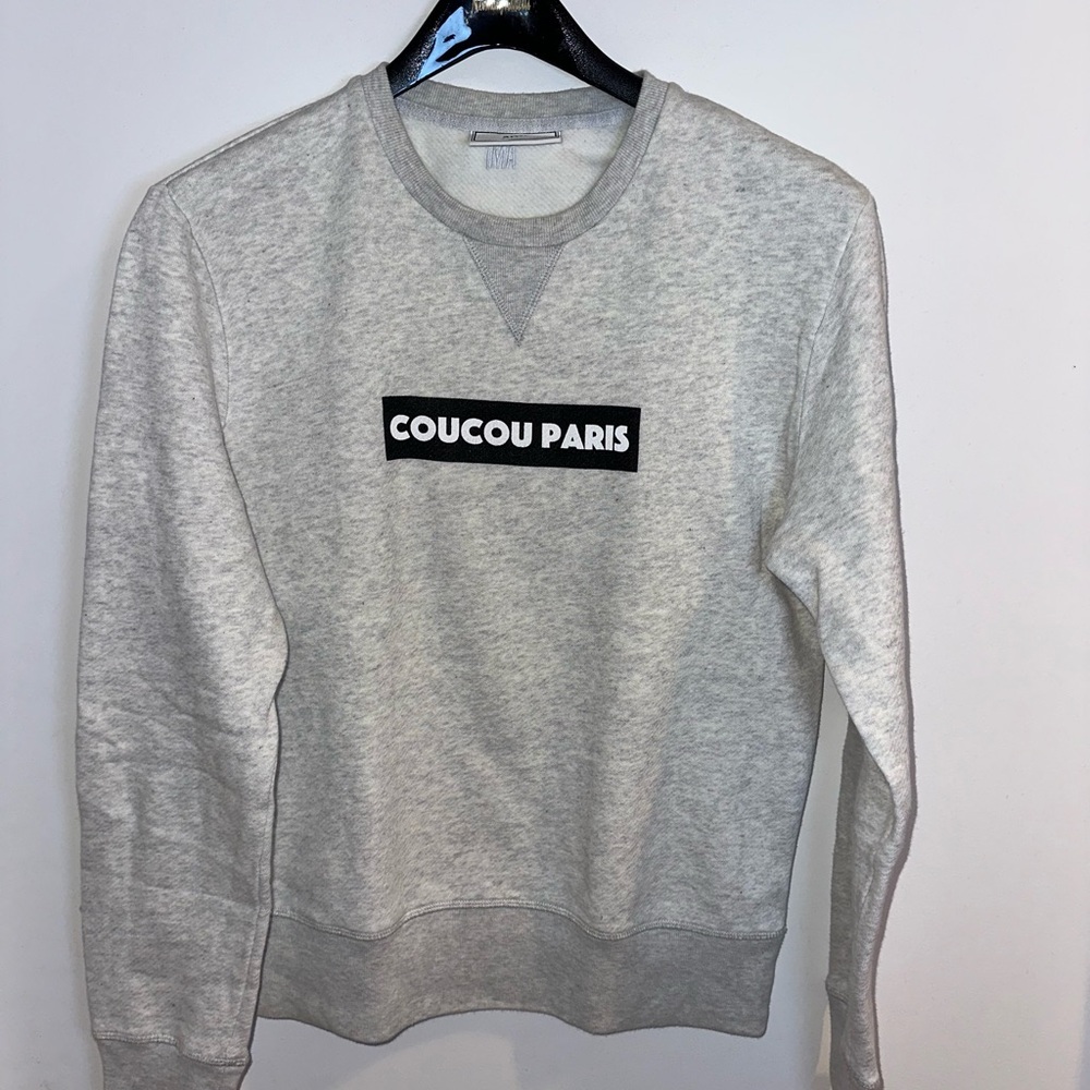 Ami Paris Men’s Gray Crewneck Sweatshirt